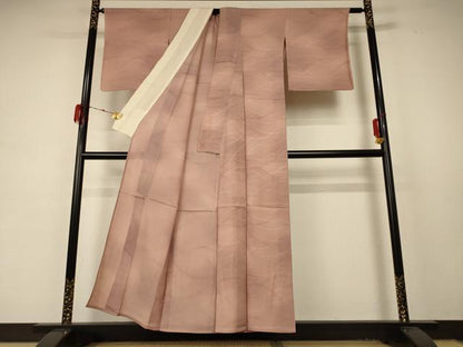 平和屋着物＊夏物 小紋 縦絽 芝文 正絹 逸品 AABD4516jd