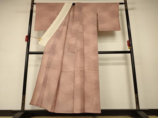 平和屋着物＊夏物 小紋 縦絽 芝文 正絹 逸品 AABD4516jd