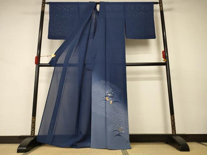 平和屋着物＊夏物 訪問着 絽 刺繍 蔦の葉芝文 暈し染め 正絹 逸品 AABD4517jd
