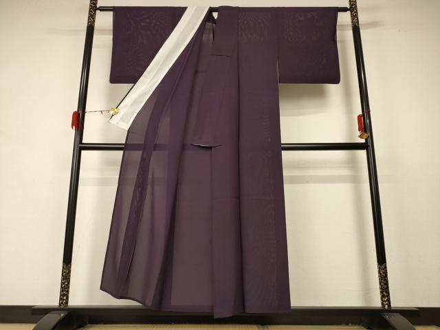 平和屋着物＊夏物 色無地 絽 似せ紫色 正絹 逸品 AABD4518jd