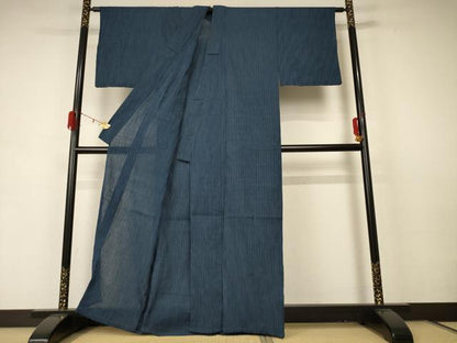 平和屋着物＊夏物 小紋 縞 正絹 逸品 AABD4520jd