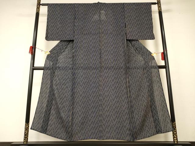 平和屋着物＊夏物 小紋 絽 変わり縞 正絹 逸品 AABD4522jd