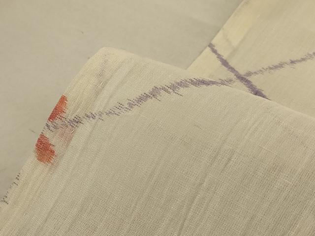 平和屋着物＊夏物 小千谷ちぢみ 舞花文 麻 逸品 AABD4523jd