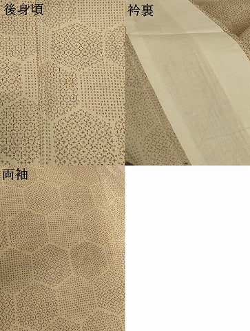 平和屋着物＊夏物 小紋 紗 亀甲柄 正絹 逸品 AABD4525jd