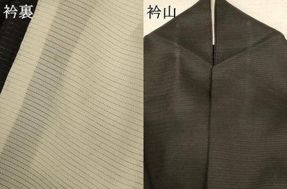 平和屋着物＊夏物 アンティーク 大正ロマン 黒留袖 絽 風景草花文 暈し染め 金彩 両褄 正絹 逸品 AABD4530jd