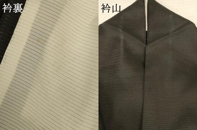 平和屋着物＊夏物 アンティーク 大正ロマン 黒留袖 絽 風景草花文 暈し染め 金彩 両褄 正絹 逸品 AABD4530jd