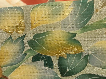 平和屋着物＊夏物　黒留袖　絽　刺繍　流水草花文　銀彩　正絹　逸品　AABD4531jd