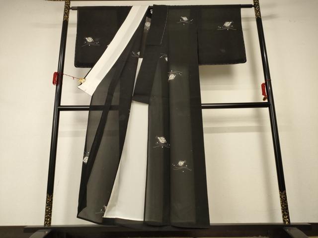 平和屋着物＊夏物 明石ちぢみ 絞り ヒラメ 反端付き 正絹 逸品 AABD4535jd