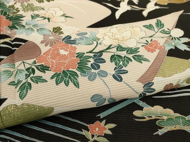 平和屋着物＊夏物　黒留袖　絽　作家物　花鳥文　正絹　逸品　AABD4537jd