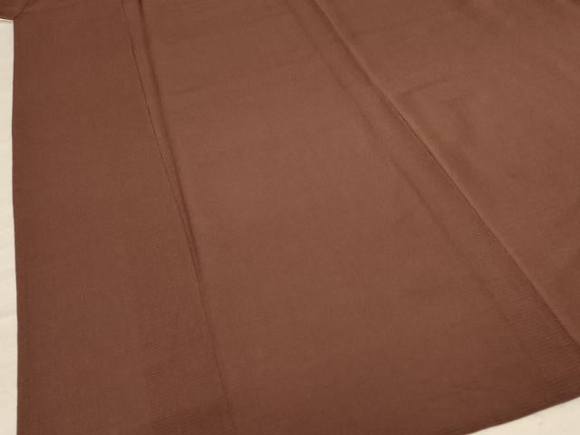 平和屋着物＊夏物 銀座きしや 色無地 絽縮緬 茶褐色 たとう紙付き 正絹 逸品 AABD4538jd