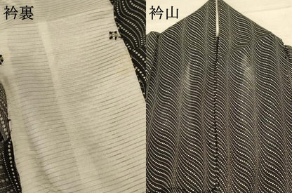 平和屋着物＊夏物　小紋　絽　幾何学文様　正絹　逸品　AABD4544jd