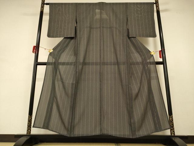 平和屋着物＊夏物　小紋　絽　幾何学文様　正絹　逸品　AABD4544jd