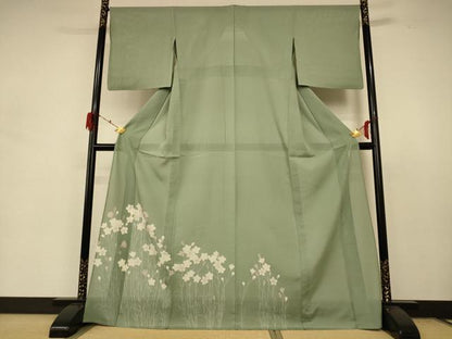平和屋着物＊夏物 訪問着 絽 草花文 金彩 ロング丈 正絹 逸品 AABD4545jd