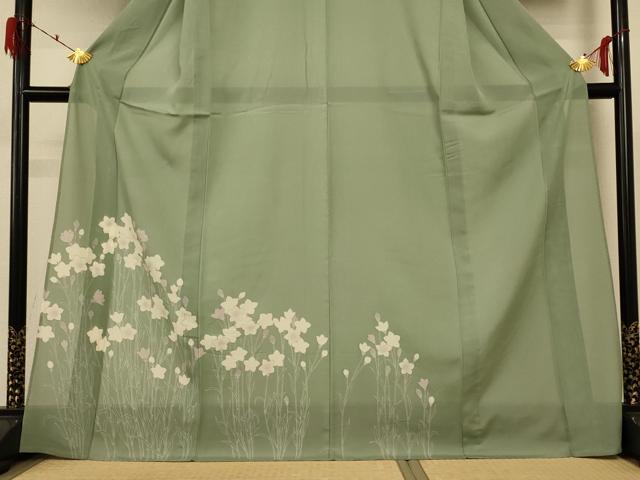 平和屋着物＊夏物 訪問着 絽 草花文 金彩 ロング丈 正絹 逸品 AABD4545jd