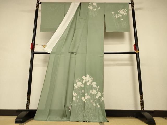 平和屋着物＊夏物 訪問着 絽 草花文 金彩 ロング丈 正絹 逸品 AABD4545jd