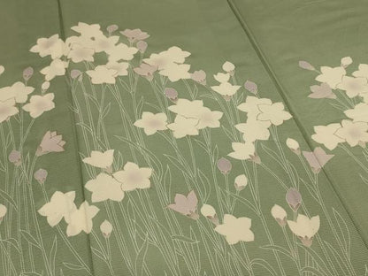 平和屋着物＊夏物 訪問着 絽 草花文 金彩 ロング丈 正絹 逸品 AABD4545jd
