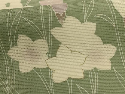 平和屋着物＊夏物 訪問着 絽 草花文 金彩 ロング丈 正絹 逸品 AABD4545jd