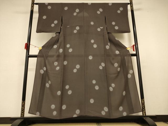 平和屋着物＊夏物 小紋 紗 丸文 正絹 逸品 AABD4547jd