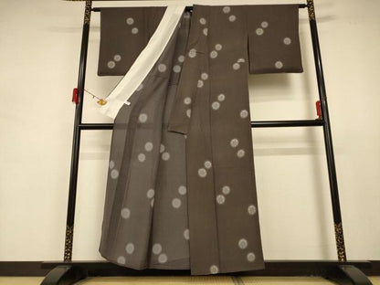 平和屋着物＊夏物 小紋 紗 丸文 正絹 逸品 AABD4547jd