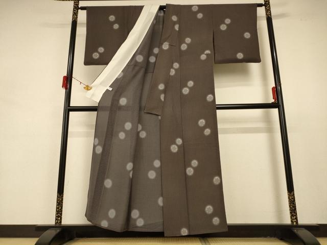 平和屋着物＊夏物 小紋 紗 丸文 正絹 逸品 AABD4547jd