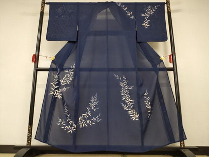 平和屋着物＊夏物 訪問着 絽 草花文 銀彩 正絹 逸品 AABD4548jd