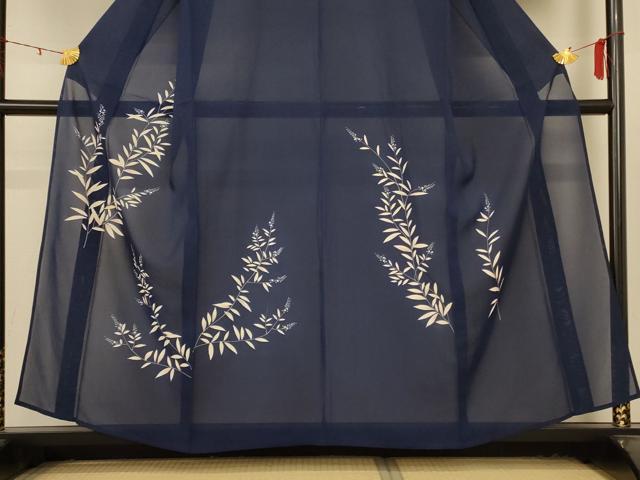 平和屋着物＊夏物 訪問着 絽 草花文 銀彩 正絹 逸品 AABD4548jd