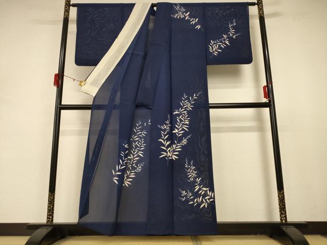 平和屋着物＊夏物 訪問着 絽 草花文 銀彩 正絹 逸品 AABD4548jd