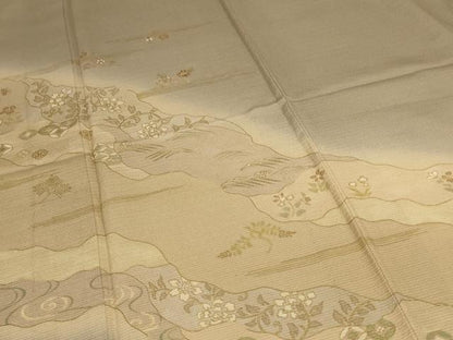 平和屋着物＊夏物 訪問着 絽 刺繍 道長花文 暈し染め 金彩 正絹 逸品 AABD4549jd