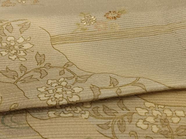 平和屋着物＊夏物 訪問着 絽 刺繍 道長花文 暈し染め 金彩 正絹 逸品 AABD4549jd