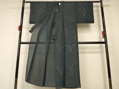 平和屋着物＊夏物 小紋 絽 芝文 正絹 逸品 AABD4552jd