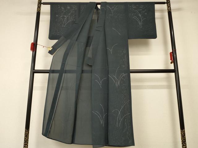 平和屋着物＊夏物 小紋 絽 芝文 正絹 逸品 AABD4552jd