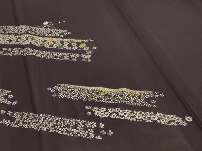 平和屋着物＊夏物 訪問着 絽 刺繍 草花文 金銀彩 正絹 逸品 AABD4558jd