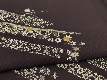 平和屋着物＊夏物 訪問着 絽 刺繍 草花文 金銀彩 正絹 逸品 AABD4558jd