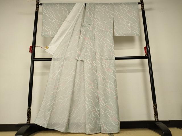 平和屋着物＊夏物 小紋 絽 芝文 洗える着物 AABD4559jd