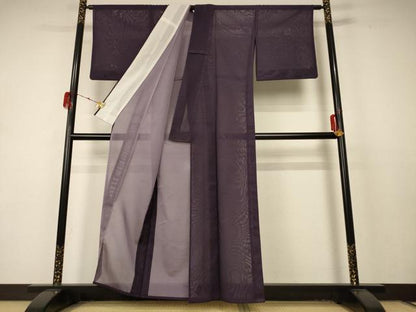 平和屋着物＊夏物 色無地 紗 黒紅色 正絹 逸品 AABD4563jd