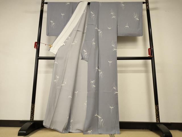 平和屋着物＊夏物 小紋 絽 草花文 正絹 逸品 AABD4564jd