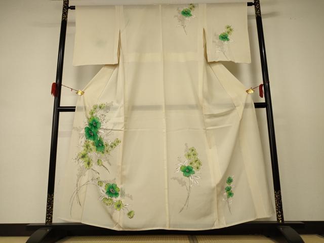 平和屋着物＊夏物 訪問着 絽 草花文 正絹 逸品 AABD4565jd