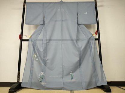 平和屋着物＊夏物 訪問着 絽 草花文 兎 金彩 洗える着物 AABD4566jd