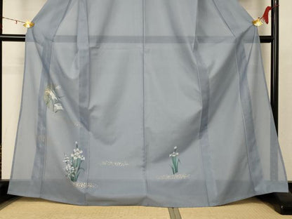 平和屋着物＊夏物 訪問着 絽 草花文 兎 金彩 洗える着物 AABD4566jd