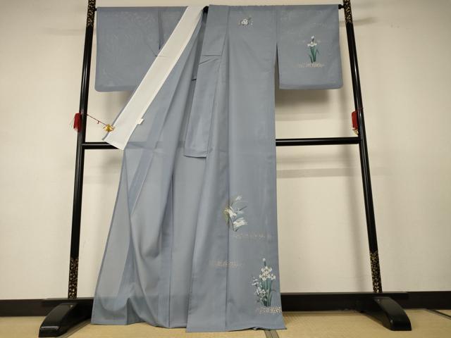 平和屋着物＊夏物 訪問着 絽 草花文 兎 金彩 洗える着物 AABD4566jd