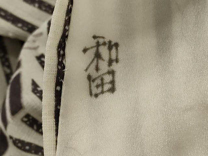 平和屋着物＊夏物 小紋 紗 舞蝶文 洗える着物 AABD4569jd