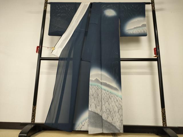 平和屋着物＊夏物　訪問着　絽　風景文　暈し染め　正絹　逸品　AABD4570jd