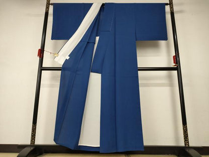 平和屋着物＊夏物　色無地　絽　青藍色　正絹　逸品　AABD4571jd