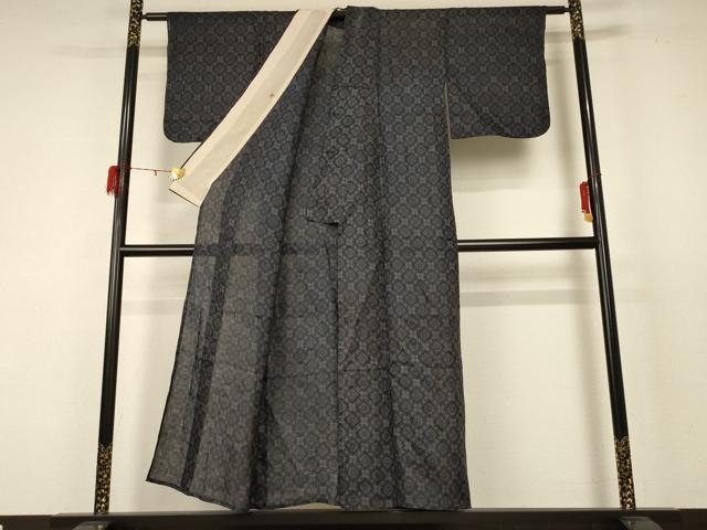 平和屋着物＊夏物 上布 幾何学文様 麻 逸品 AABD4574jd