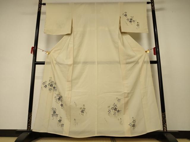平和屋着物＊夏物 訪問着 絽 草花文 銀彩 正絹 逸品 AABD4575jd
