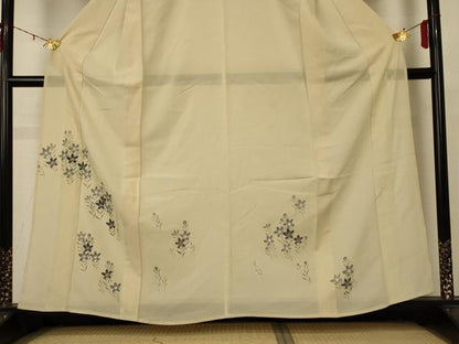 平和屋着物＊夏物 訪問着 絽 草花文 銀彩 正絹 逸品 AABD4575jd
