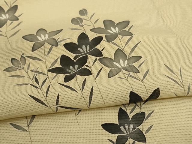 平和屋着物＊夏物 訪問着 絽 草花文 銀彩 正絹 逸品 AABD4575jd