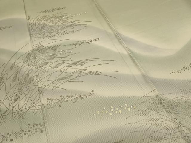 平和屋着物＊夏物 訪問着 絽 刺繍 風景文 暈し染め 銀彩 正絹 逸品 AABD4576jd