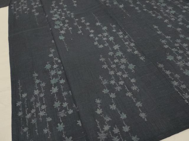 平和屋着物＊夏物 紗紬 枝葉文 正絹 逸品 AABD4578jd