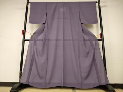 平和屋着物＊夏物 色無地 絽 葡萄鼠色 正絹 逸品 AABD4582jd